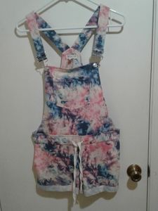 🌺 Like New Full Circle Trends Tie Dye Knit Shortalls